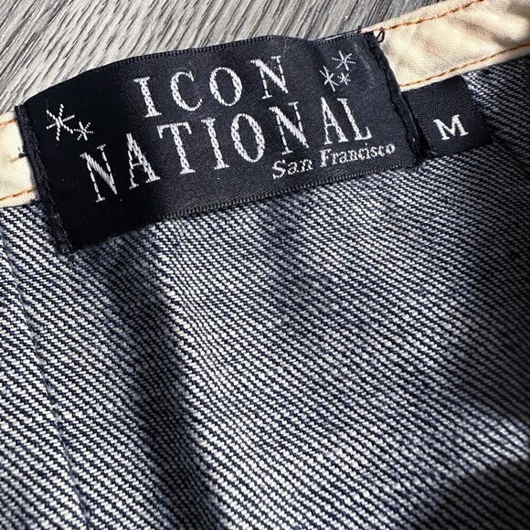 Icon‎ National San Francisco Denim Skirt Sz M w/ Buttons 100% Cotton Rare - Picture 7 of 8